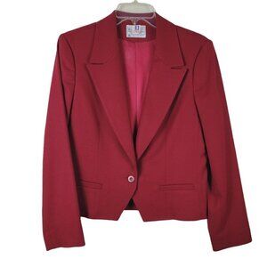 Vtg Pendleton Red Suit Blazer Sz 12 Fall Winter Wool Single Breasted Wool Mark